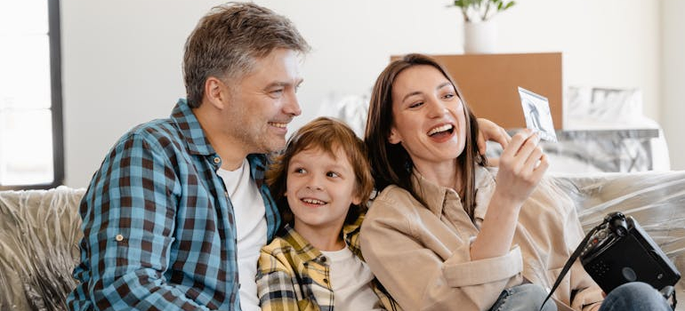 a happy family after moving