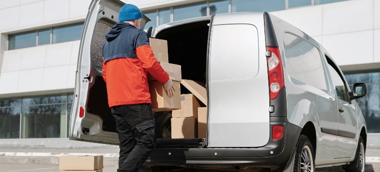 Movers in Farmville VA loading a truck for a local move