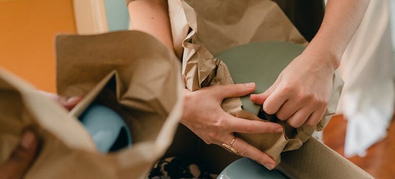 a person packing 